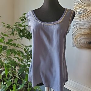 Ann Taylor Charcoal Silk Blouse